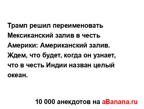 Трамп решил переименовать Мексиканский залив в честь...