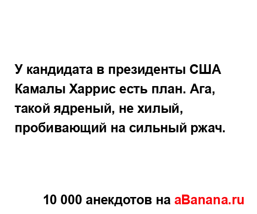 У кандидата в президенты США Камалы Харрис есть план....