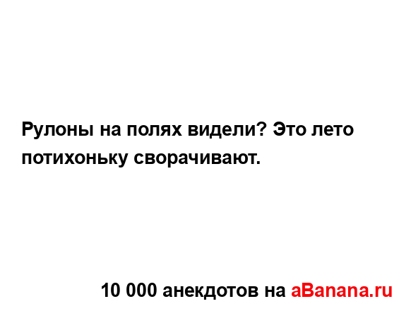 Рулоны на полях видели? Это лето потихоньку...