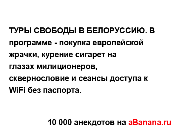 ТУРЫ СВОБОДЫ В БЕЛОРУССИЮ. В программе - покупка...