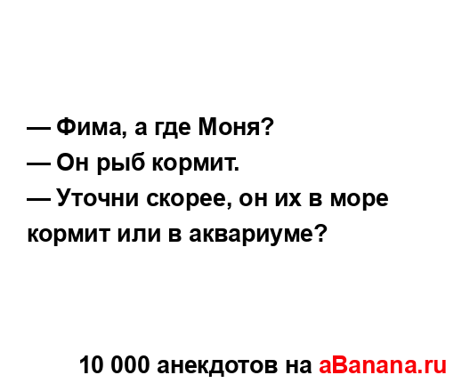 — Фима, а где Моня?
...