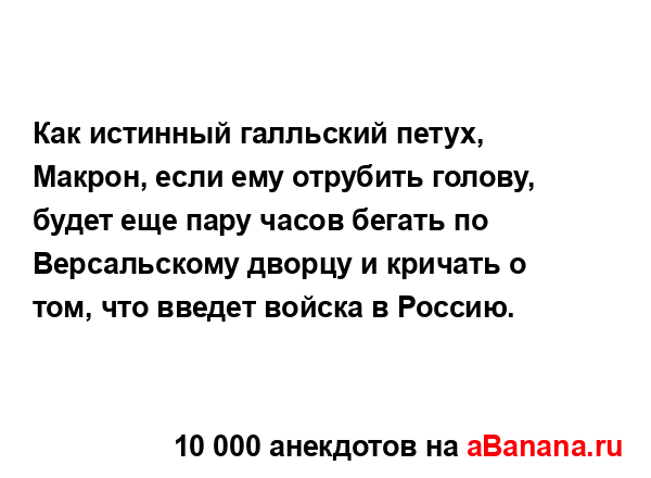 Как истинный галльский петух, Макрон, если ему...