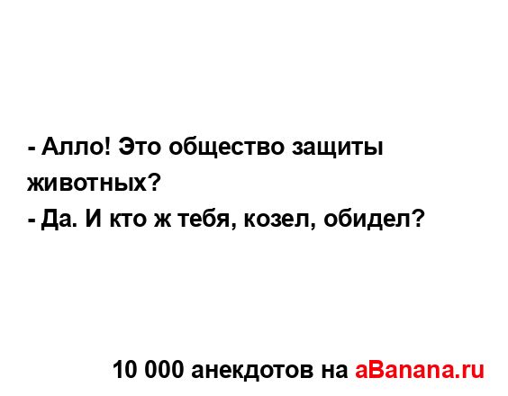 - Алло! Это общество защиты животных?
...