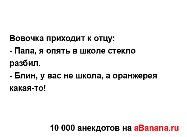 Вовочка приходит к отцу:...