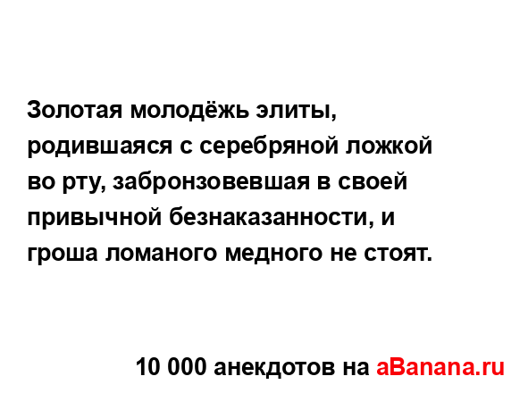 Золотая молодёжь элиты, родившаяся с серебряной...