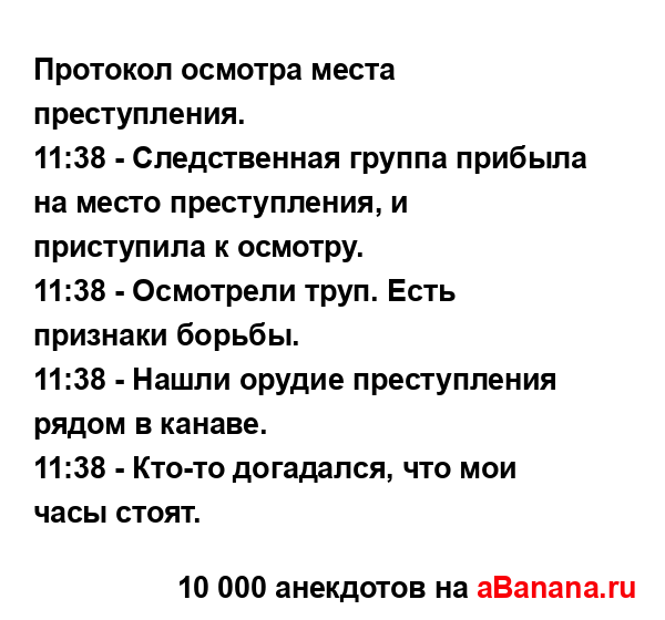 Протокол осмотра места преступления.
...