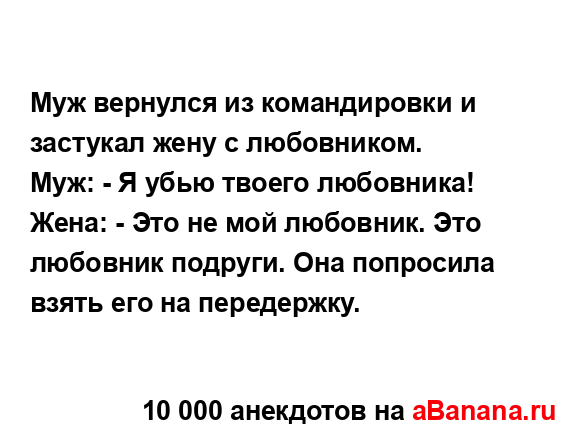 Муж вернулся из командировки и застукал жену с...