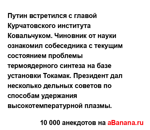 Путин встретился с главой Курчатовского института...