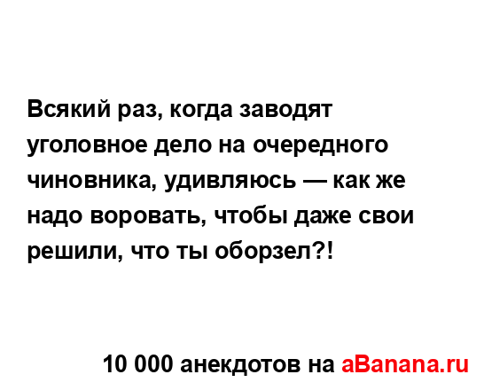 Всякий раз, когда заводят уголовное дело на очередного...