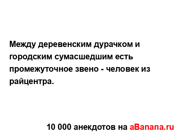 Между деревенским дурачком и городским сумасшедшим...