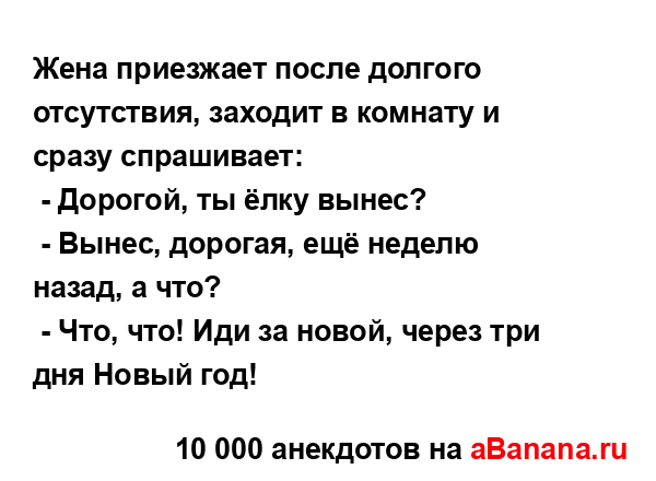 Жена приезжает после долгого отсутствия, заходит в...