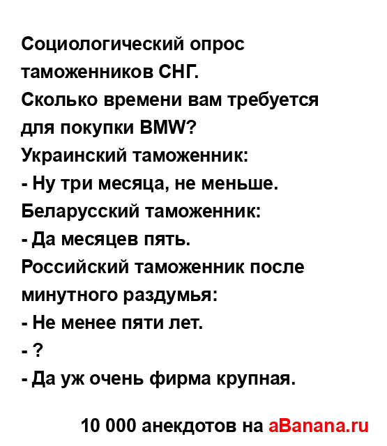 Социологический опрос таможенников СНГ....
