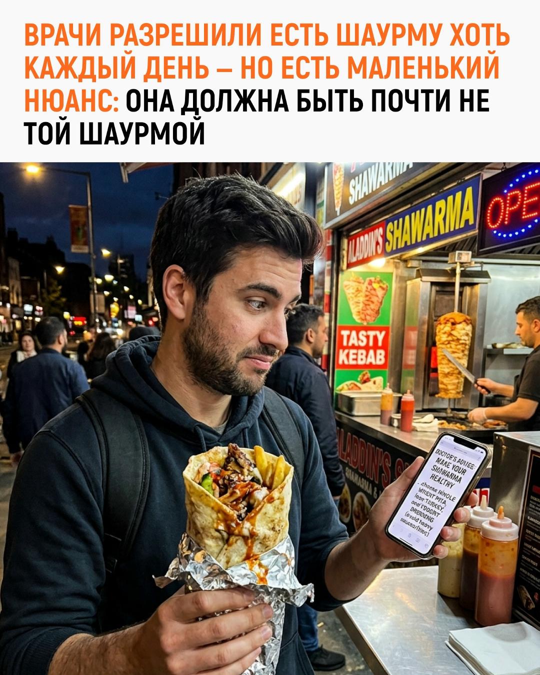 Врачи заявили, что шаурму можно есть ежедневно, если собрать её из нормальных ингредиентов.