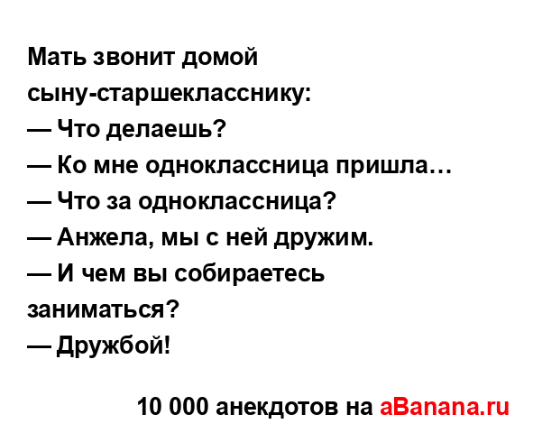 Мать звонит домой сыну-старшекласснику:...