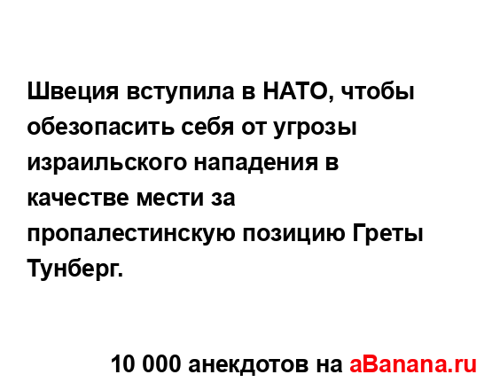 Швеция вступила в НАТО, чтобы обезопасить себя от...