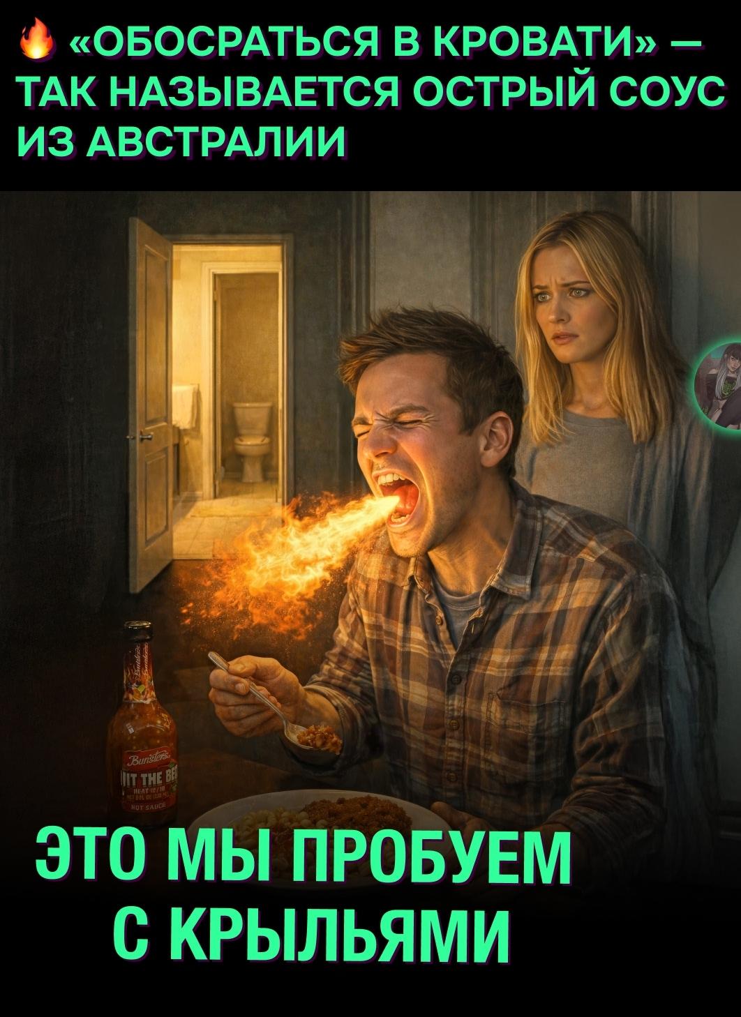 🌚 В австралийских магазинах продают соус с говорящим названием «Обосраться в кровати».