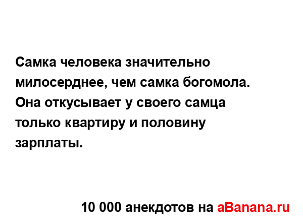 Самка человека значительно милосерднее, чем самка...