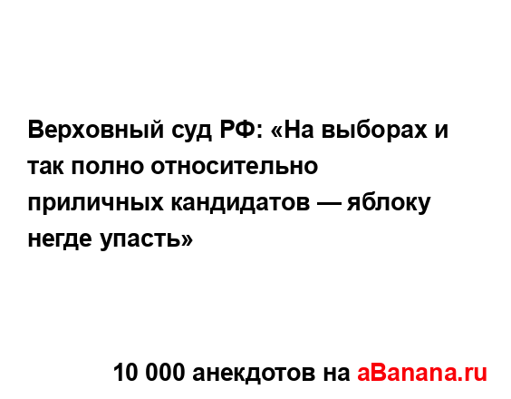 Верховный суд РФ: «На выборах и так полно относительно...
