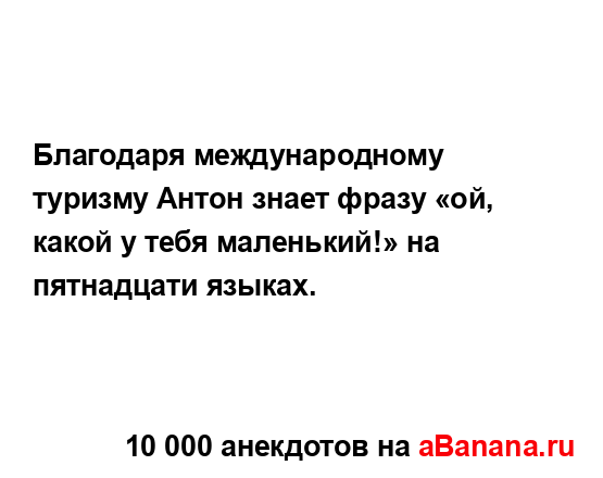 Благодаря международному туризму Антон знает фразу...