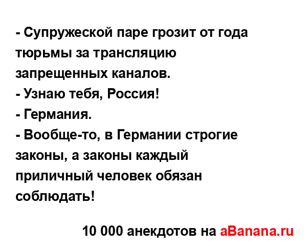 - Супружеской паре грозит от года тюрьмы за трансляцию...