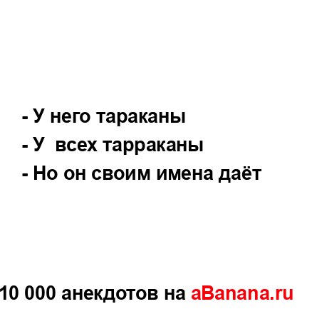 - У него тараканы...