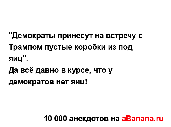 "Демократы принесут на встречу с Трампом пустые...