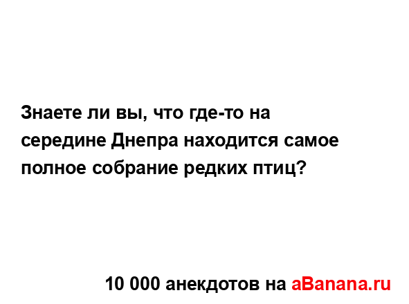 Знаете ли вы, что где-то на середине Днепра находится...