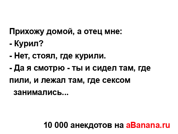 Прихожу домой, а отец мне:...