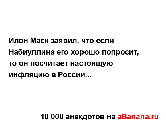 Илон Маск заявил, что если Набиуллина его хорошо...