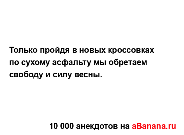 Только пройдя в новых кроссовках по сухому асфальту мы...