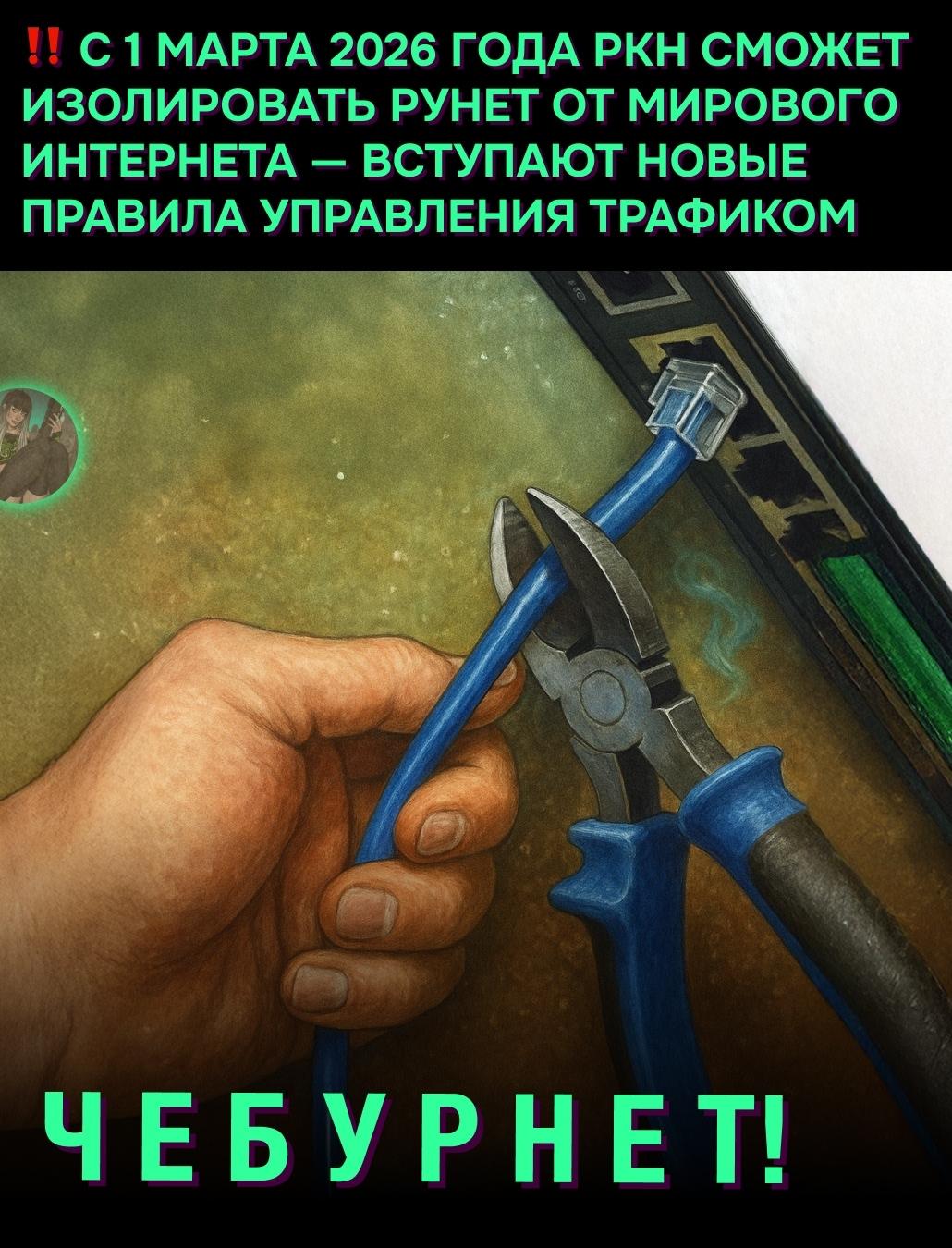 &#9889; Чебурнет наступит в 2026 году: власти смогут отключить Россию от мирового интернета уже с 1 марта