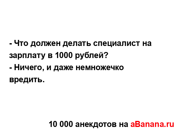 - Что должен делать специалист на зарплату в 1000 рублей?
...