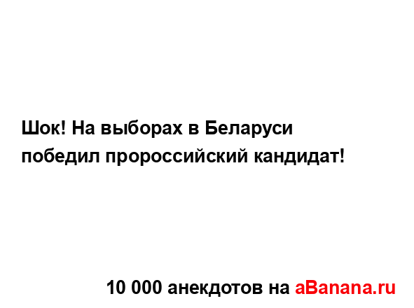 Шок! На выборах в Беларуси победил пророссийский...