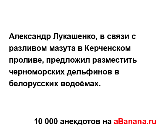 Александр Лукашенко, в связи с разливом мазута в...