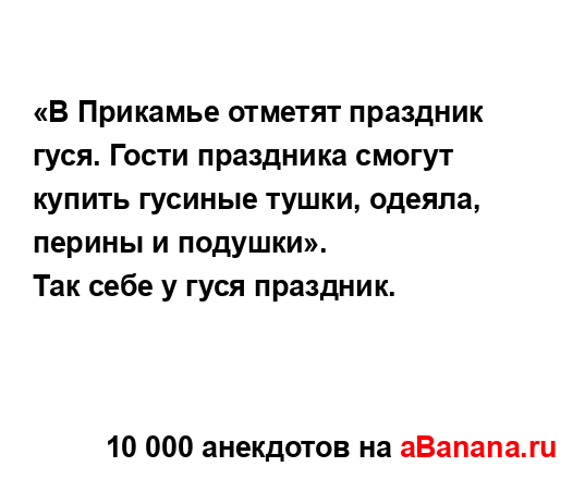 «В Прикамье отметят праздник гуся. Гости праздника...