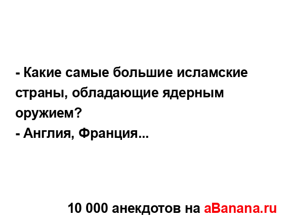 - Какие самые большие исламские страны, обладающие...