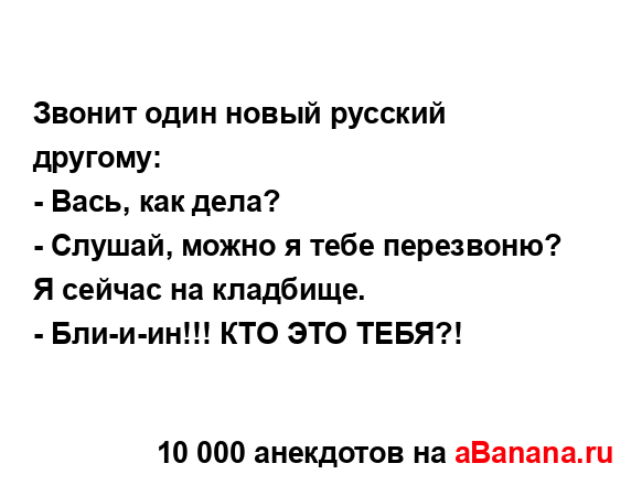 Звонит один новый русский другому:...