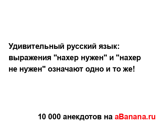 Удивительный русский язык: выражения "нахер нужен" и...