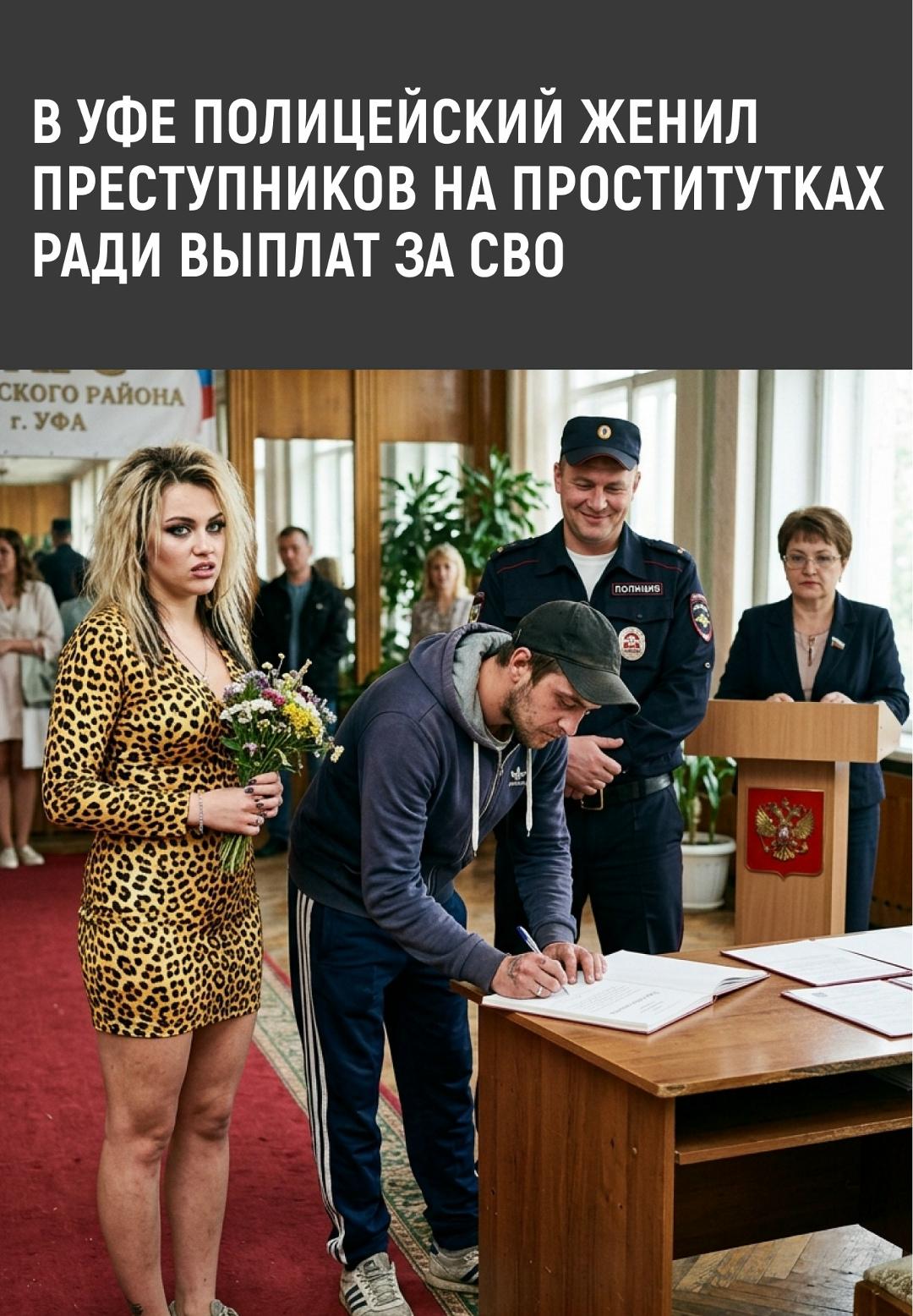 В Уфе полицейский женил преступников на проститутках ради выплат участникам СВО, пишет Baza.