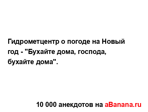 Гидрометцентр о погоде на Новый год - "Бухайте дома,...