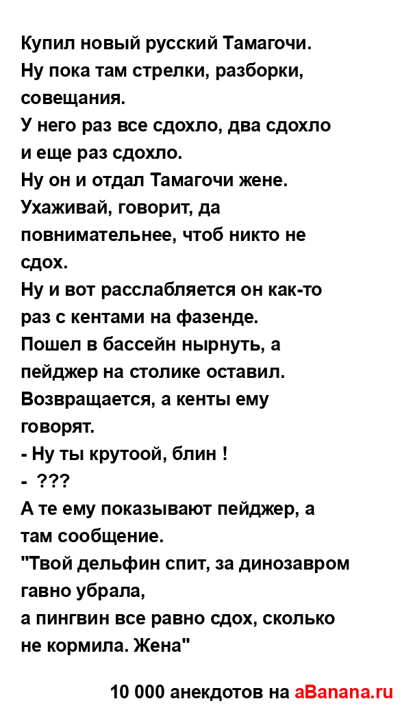 Купил новый русский Тамагочи....