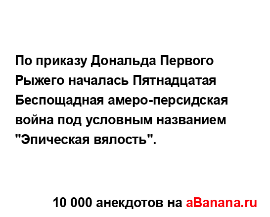 По приказу Дональда Первого Рыжего началась...