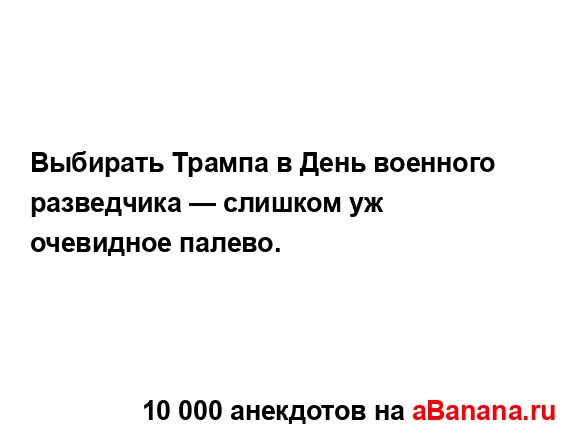 Выбирать Трампа в День военного разведчика — слишком...