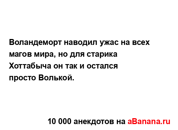 Воландеморт наводил ужас на всех магов мира, но для...