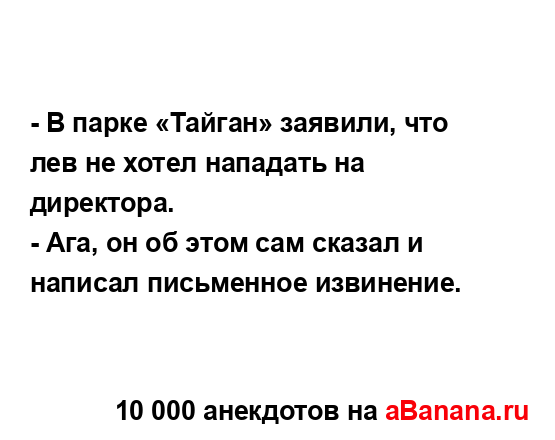 - В парке «Тайган» заявили, что лев не хотел нападать на...