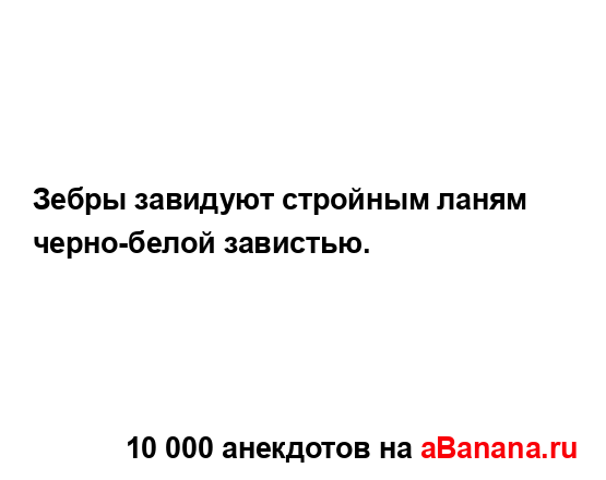 Зебры завидуют стройным ланям черно-белой завистью....