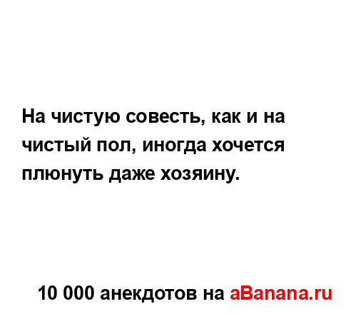 На чистую совесть, как и на чистый пол, иногда хочется...