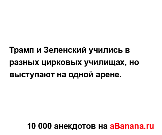 Трамп и Зеленский учились в разных цирковых училищах,...