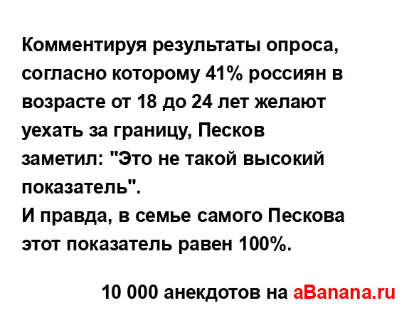 Комментируя результаты опроса, согласно которому 41%...