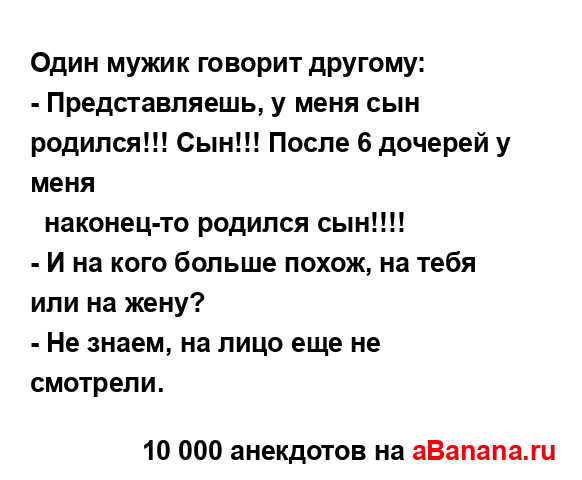 Один мужик говорит другому:...